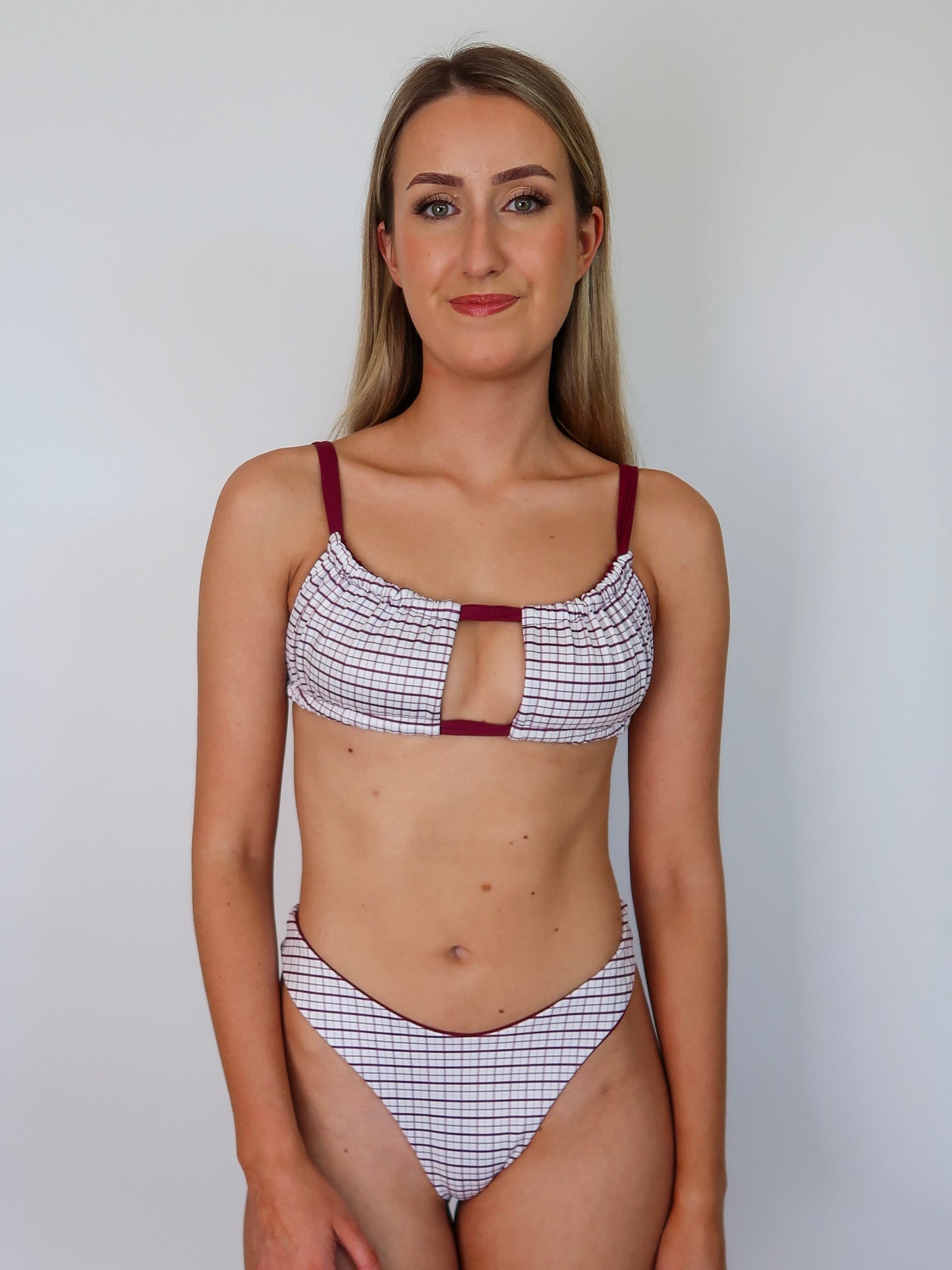 tie me up ruched bikini top - summer wine