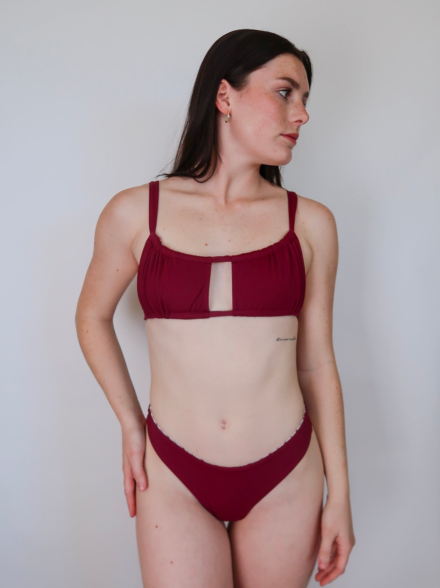 tie me up ruched bikini top - summer wine