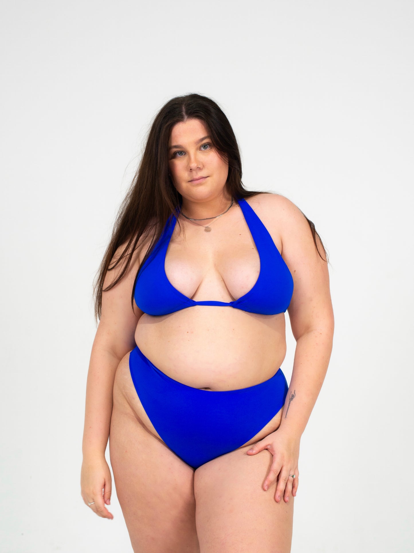 the stand out halter triangle bikini top - dory