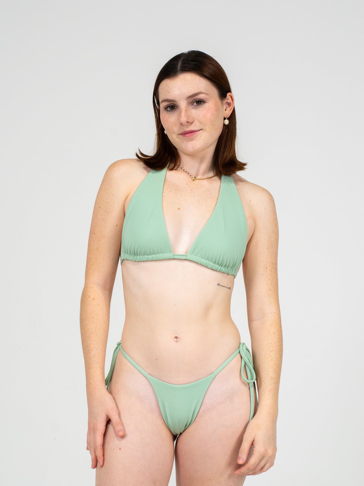 the stand out halter triangle bikini top - mojito