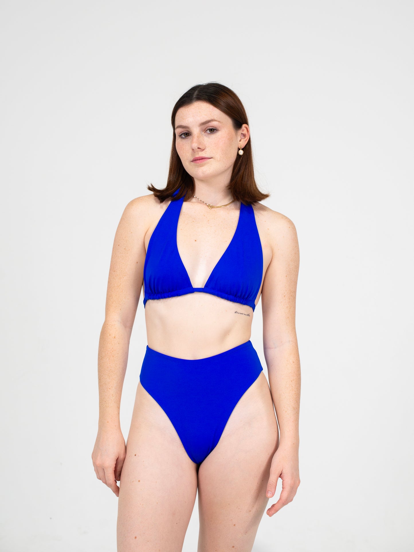the stand out halter triangle bikini top - dory