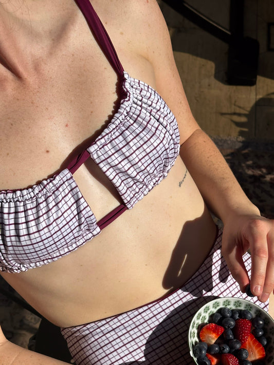 tie me up ruched bikini top - summer wine