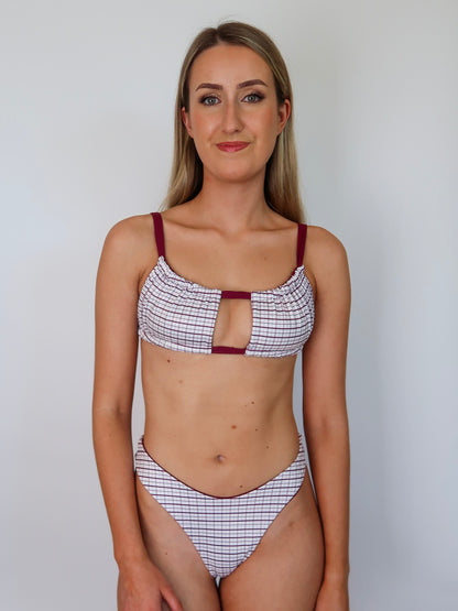 tie me up ruched bikini top - summer wine