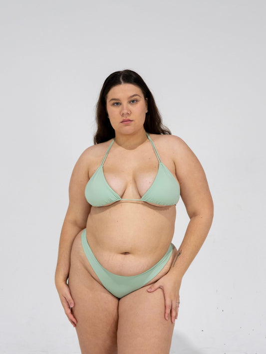 the people pleaser triangle bikini top - mojito