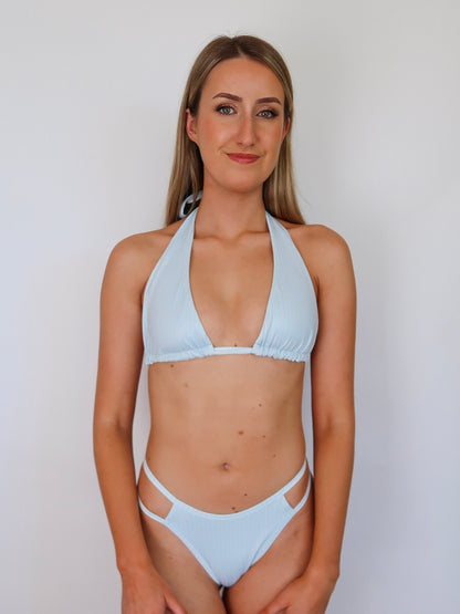 strapped in cutout bikini bottom - hydrangea