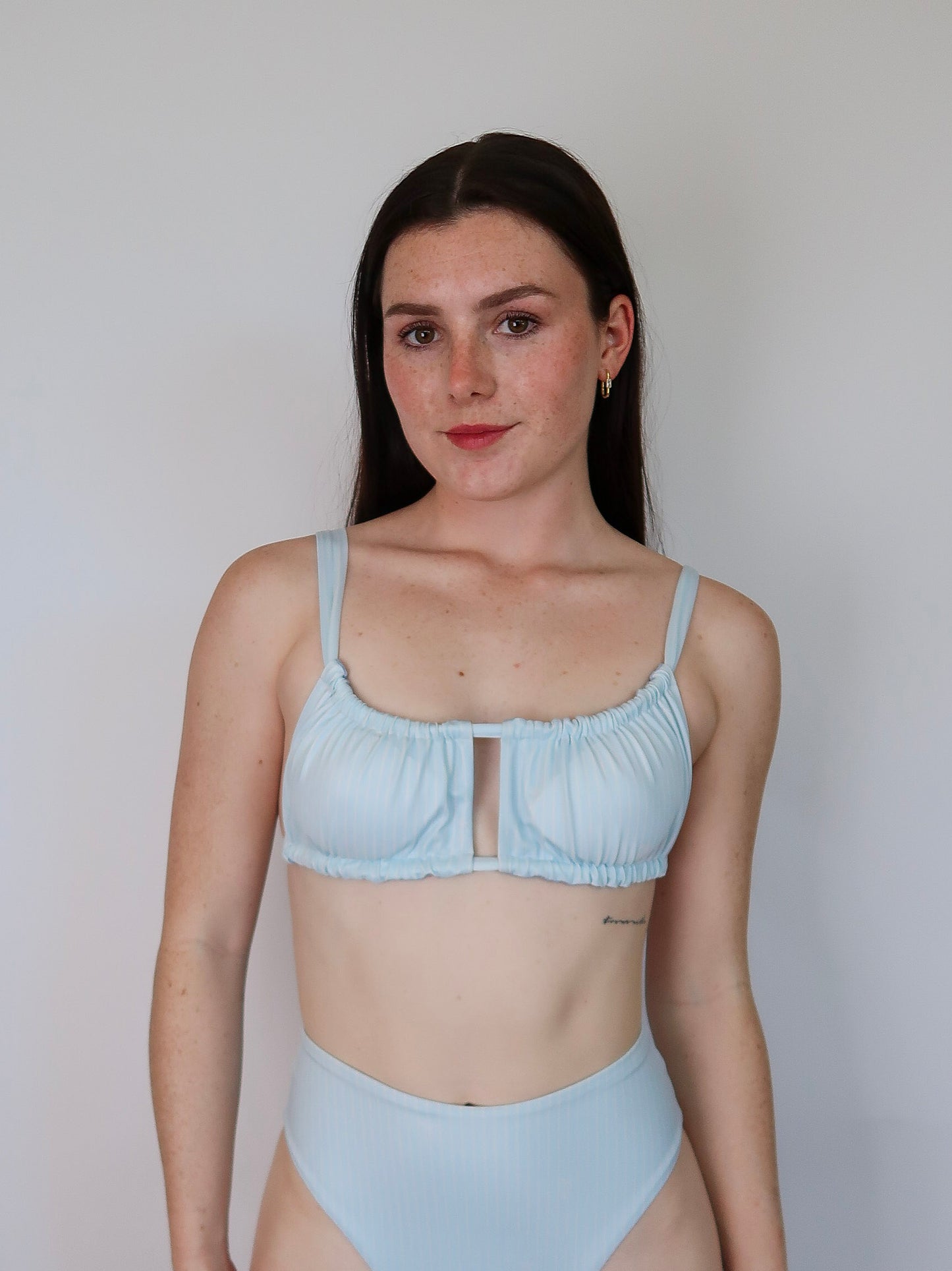 tie me up ruched bikini top - hydrangea